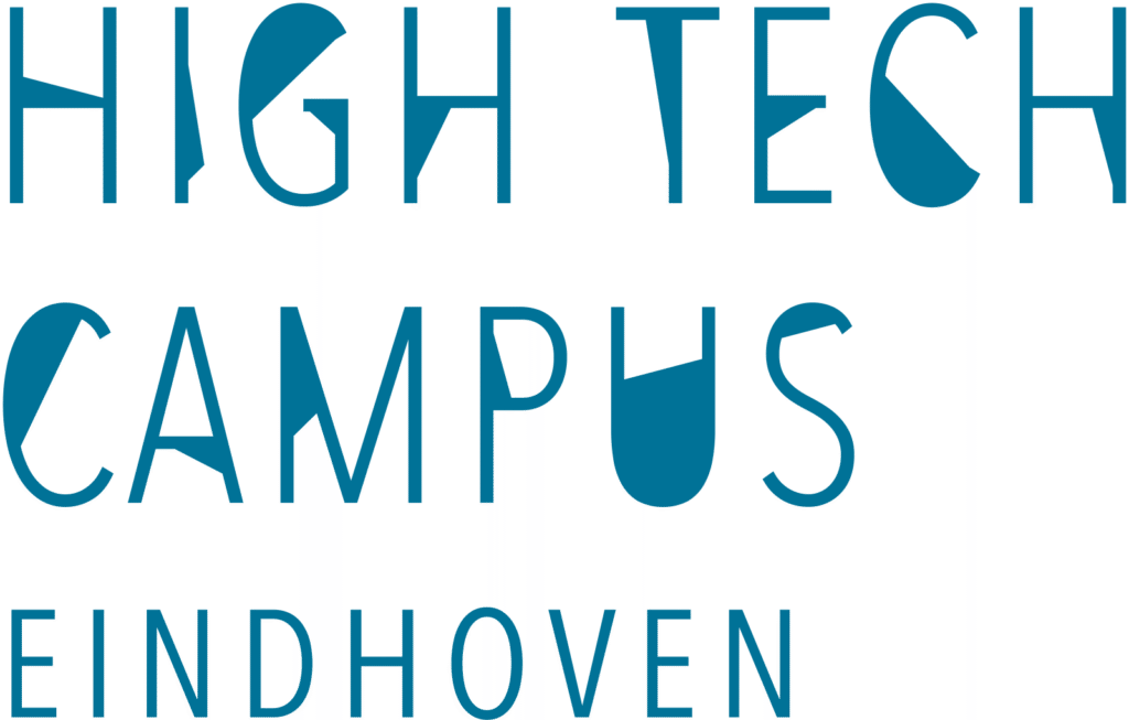 Logo van de High Tech Campus Eindhoven blauwe letters